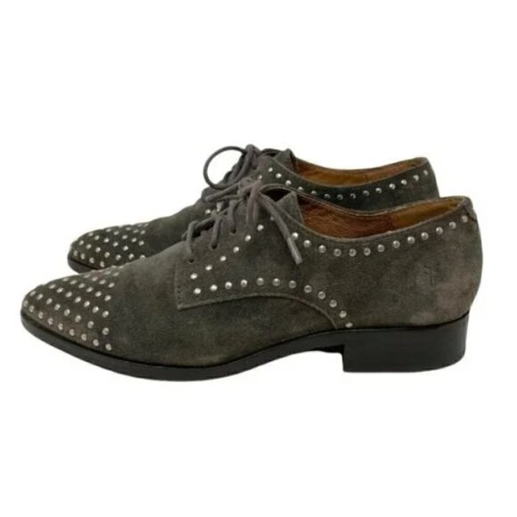 Frye Erica Suede Studded Pointed Toe Oxford Shoes - Size 7 - Picture 2 of 9